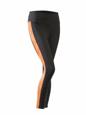 Orangetheory Black Leggings with Orange Side Panel